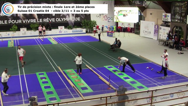 Finale (1ere et 2ème places) du tir de précision, Croatie contre Suisse, première Coupe du Monde Mixte de tirs sportifs, Saint-Vulbas 2019