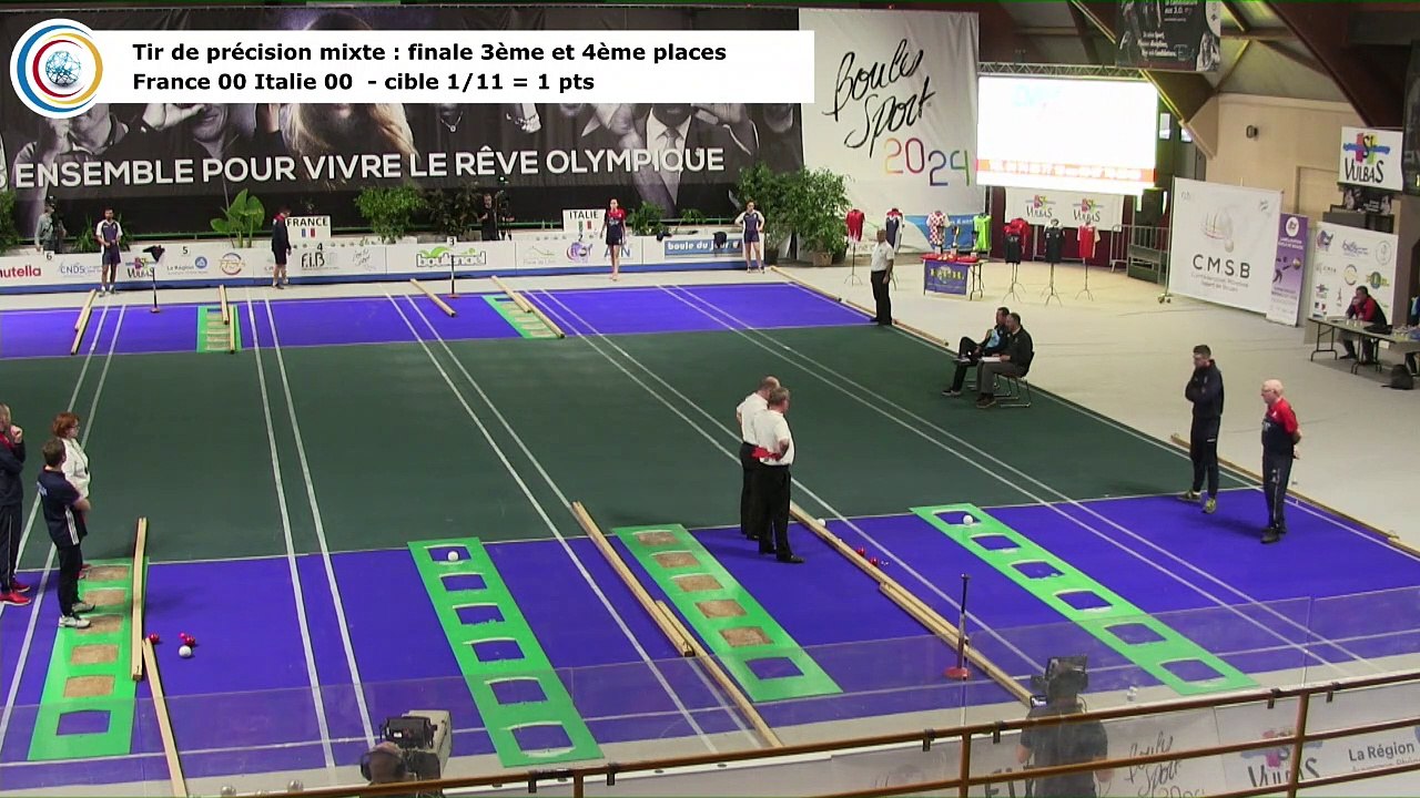 Finale (3ème et 4ème places) du tir de précision, France contre Italie, première Coupe du Monde Mixte de tirs sportifs, Saint-Vulbas 2019