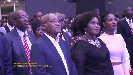 President Jacob Zuma With Pastor Alph Lukau At Alleluia Ministries International