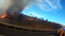 Firefighters Battle High Winds