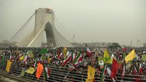 Cientos de miles de personas marchan en Irán en apoyo a la Revolución Islámica