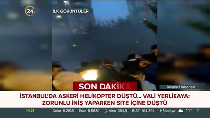 Sancaktepe'deki helikopter kazasından ilk görüntüler