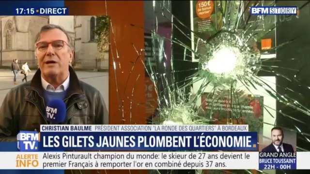 Le président de La ronde des quartiers à Bordeaux: Les gilets jaunes quand ils sortent manifester sont complices des casseurs parce que ça finit toujours par de la casse