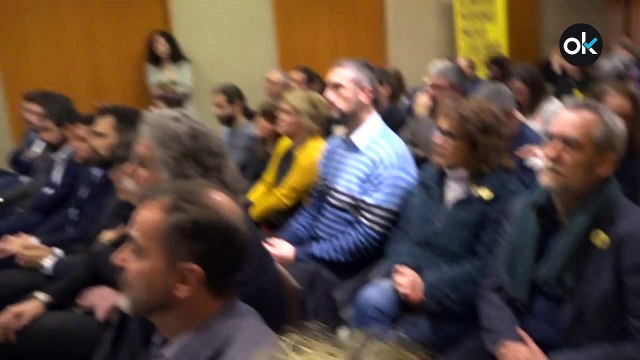 Los independentistas ven en pantalla gigante el juicio del procés