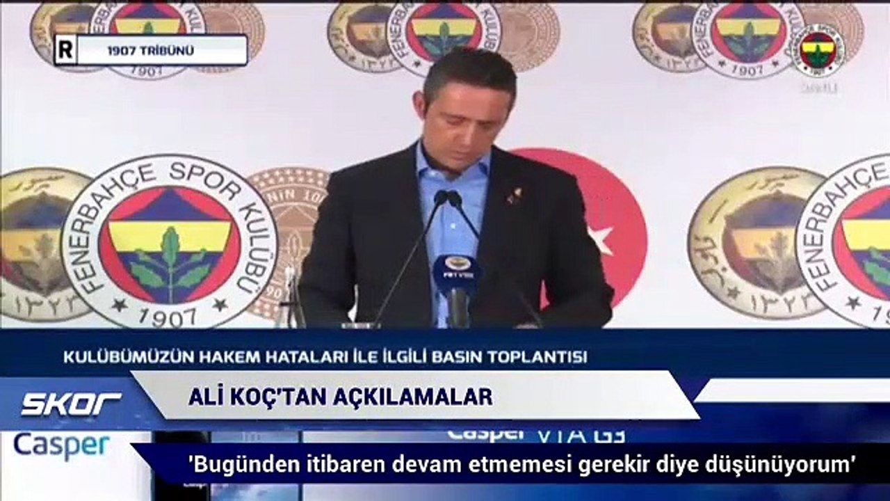 Ali Koç: 'Bugünden itibaren devam etmemesi gerektiğini düşünüyorum'