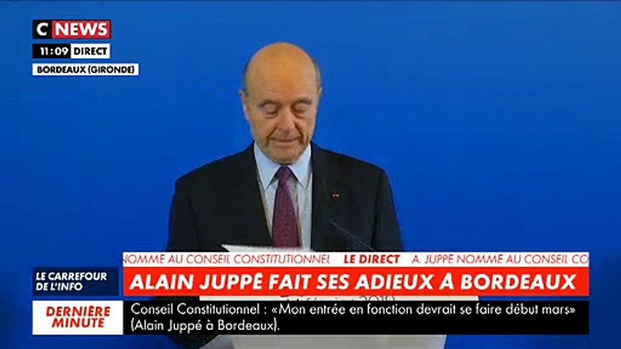 Les larmes aux yeux, Alain Juppé fait ses adieux à Bordeaux: "C'est un arrachement que de me séparer de qui j'ai tant aimé" - VIDEO