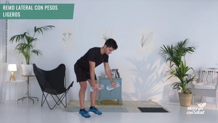 Remo lateral con pesos ligeros (hombre)_
