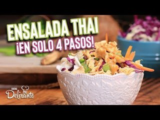 Cómo hacer ensalada thai con pollo o camarones 
