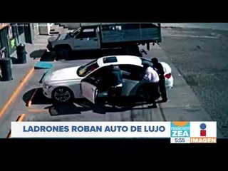 Momento exacto en el que asaltan y roban un auto de lujo | Noticias con Francisco Zea