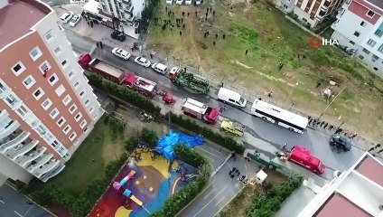 Helikopterin enkazı havadan görüntülendi