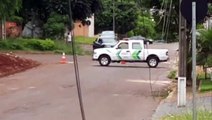 Fios de telefonia foram arrancados com o vento no Bairro Canadá