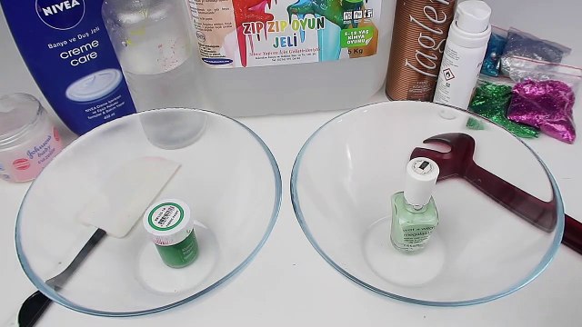 Oje vs Kumaş Boyası Slime Challenge Annemden Gizli Pofuduk Sesli Slime Yaptım Bidünya Oyuncak