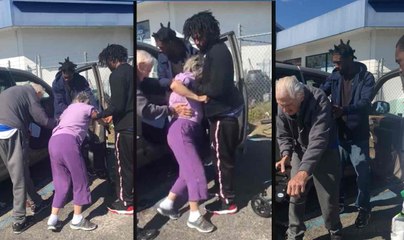 Strangers Help Elderly Woman Get Into Car