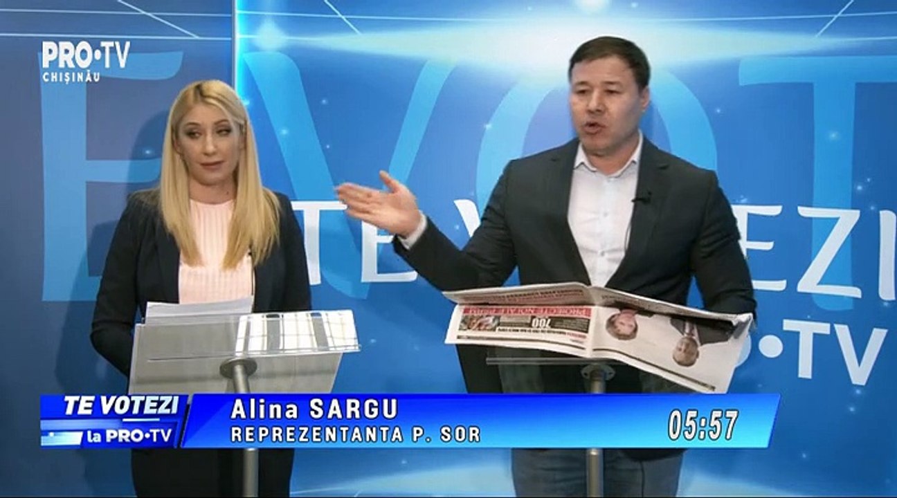 Dezbatere Electorală la ProTV Chişinău, 12 februarie 2019: Sergiu Mocanu (Antimafie), Alina Şargu (Şor), Bogdan Ţîrdea (PSRM)