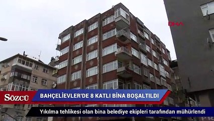 Download Video: Bahçelievler’de 8 katlı bina yıkılma tehlikesiyle boşaltıldı