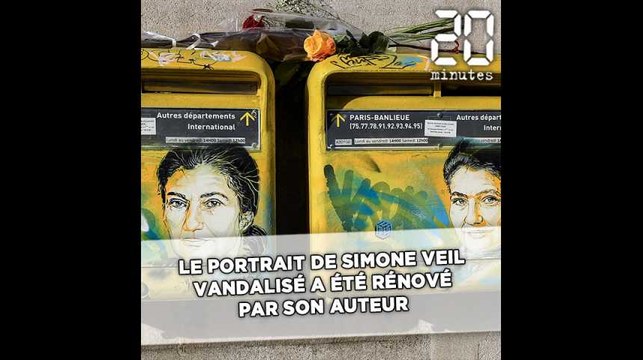 Le portrait de Simone Veil vandalisé a été rénové par son auteur