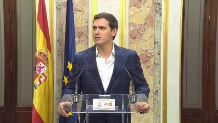 Rueda de prensa de Albert Rivera tras el fracaso de los Presupuestos del Gobierno.
