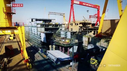 Türkiye'nin uçak da taşıyabilen en büyük savaş gemisinin suya indirilmesine sayılı günler kaldı