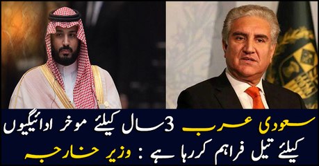 Saudi Arabia have provided oil on 3 years deffered payment, says Shah Mahmood Qureshi