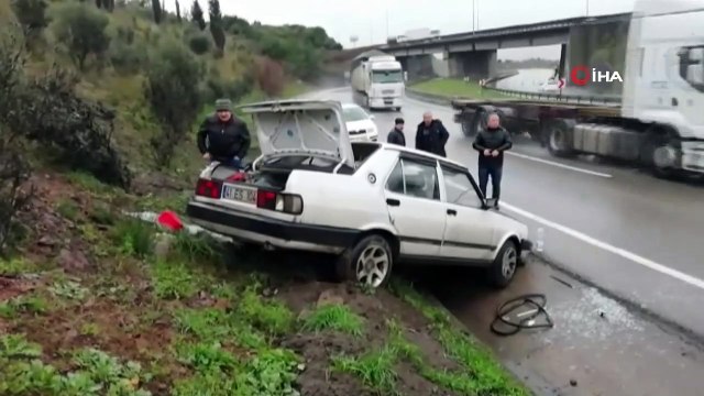 Hurdaya dönen araçtan burnu bile kanamadan çıktı
