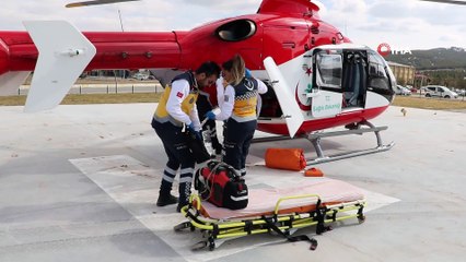 Yaralı çocuk helikopter ile sevk edildi