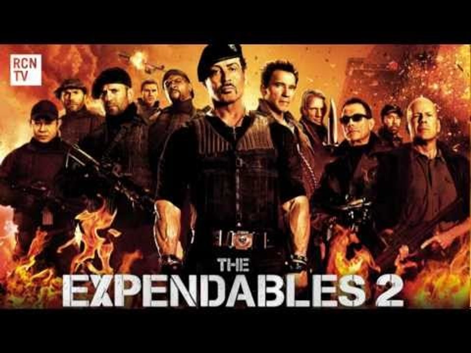 The Expendables 2  Schwarzenegger, Stallone & Van Damme Interview -  Injuries and Rivalry