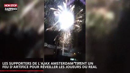 Les supporters de l'Ajax tirent un feu d'artifice pour réveiller les joueurs du Real Madrid (vidéo)