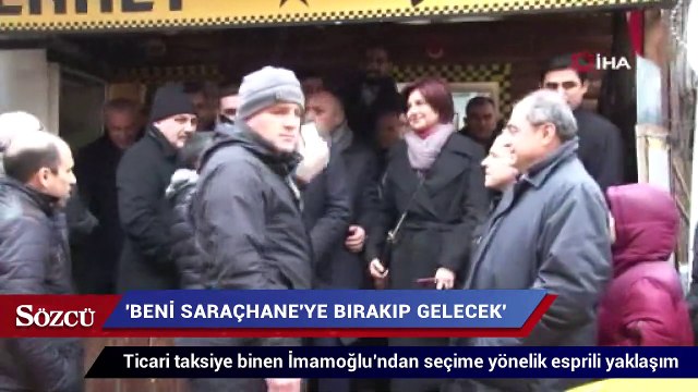 Ticari taksiye binen İmamoğlu’ndan seçime yönelik esprili yaklaşım