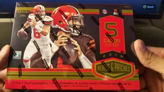 NEW 2018 Panini Plates & Patches Hobby Box. NFL Football trading cards, 1 autograph, 1 memorabilia, and 1 printing plates per box. Michael VIck on card auto.