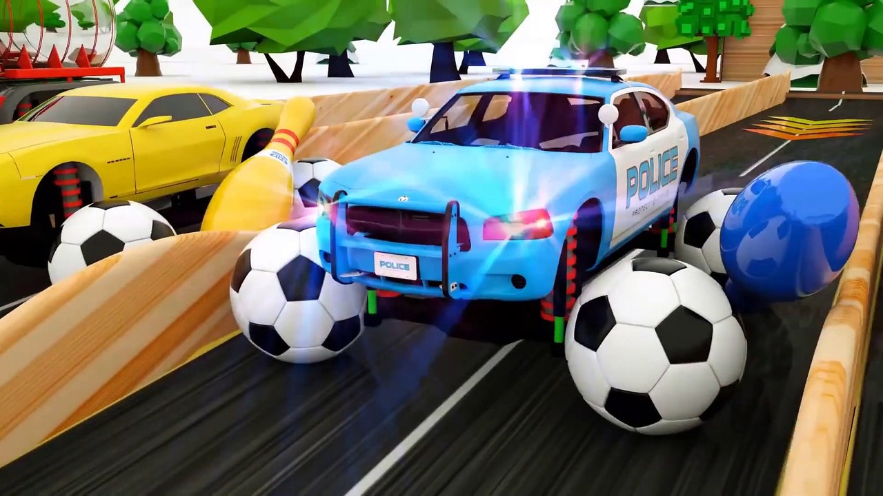 Dessin Animé pour Enfants avec Voitures Colorées et  Balle Colorée - Apprendre les Couleurs