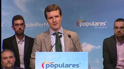 Casado planeta el 28-A como "una elección entre el Partido Popular y el Frente Popular".