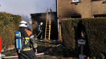 Violent incendie rue des Genevriers à Herseaux