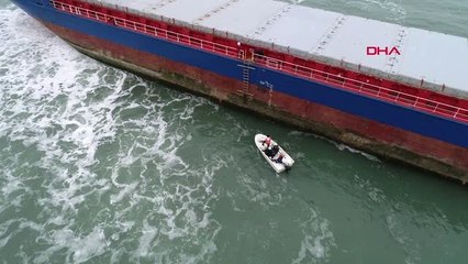 Kocaeli Karaya Oturan Gemiyi Kurtarma Çalışmaları Başladı