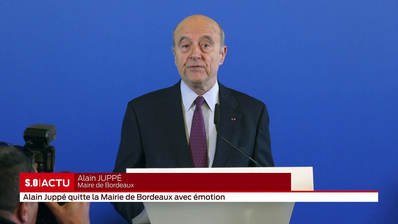 Alain Juppé quitte la mairie de Bordeaux avec émotion