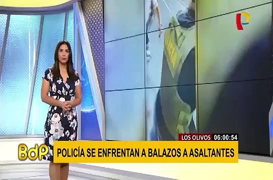 Los Olivos: agentes de la policía se enfrentan a balazos con asaltantes de banco