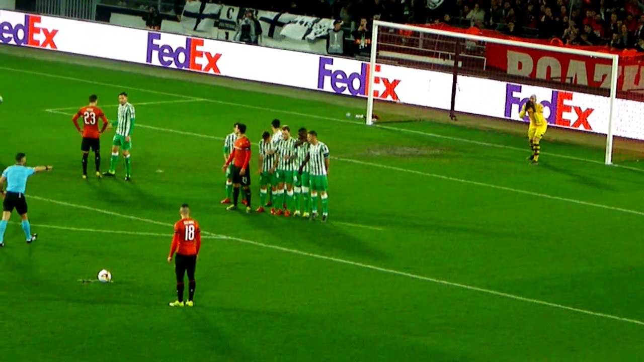 14/02/19 : SRFC-BETIS : coup-franc Ben Arfa sur la barre