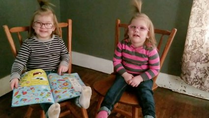 Toddler Twins Excited About New Eye Glasses