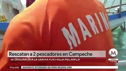 Rescatan a 2 pescadores en Campeche