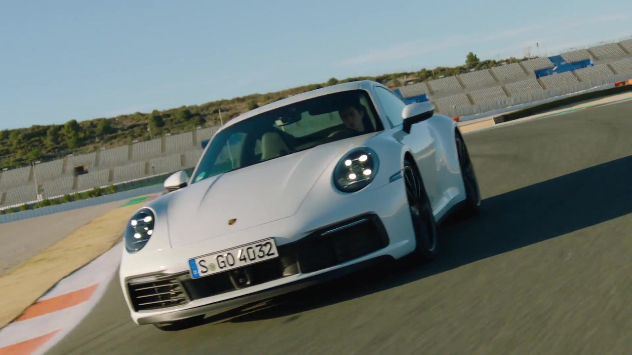 Porsche 911 Carrera S Carrara in White Metallic on Race Track