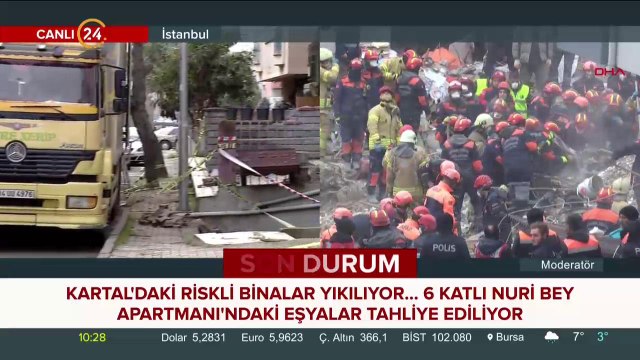 Kartal'daki riskli binalar yıkılıyor