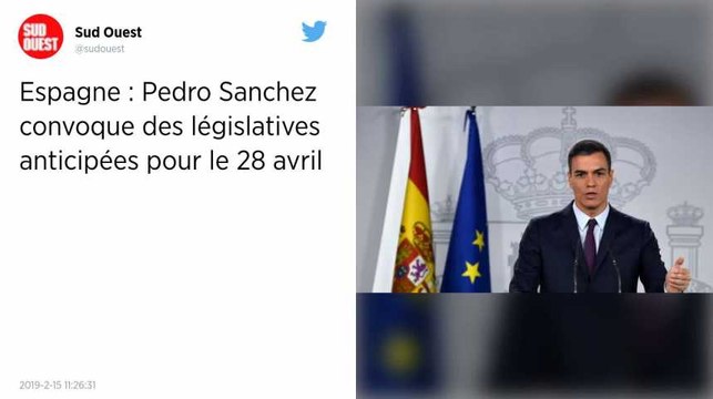Espagne. Le chef du gouvernement, Pedro Sanchez, convoque des législatives anticipées pour le 28 avril