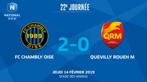 J22 : FC Chambly-Oise-Quevilly-Rouen Métropole (2-0), le résumé I 2018-2019