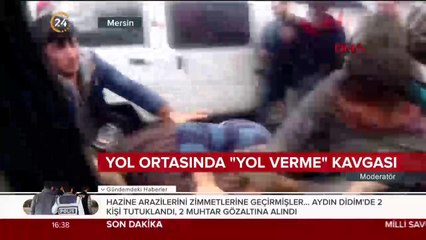 Yol ortasında "yol verme" kavgası