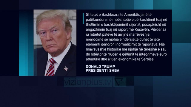 Trump letër për Vuçiç: Serbia të njohë pavarësinë e Kosovës - News, Lajme - Vizion Plus