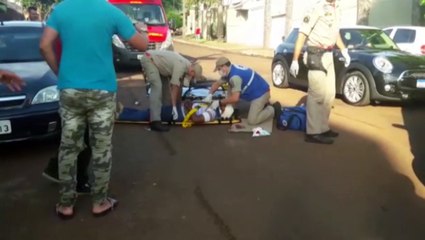 Motociclista sofre escalpelamento em batida na Rua Manaus