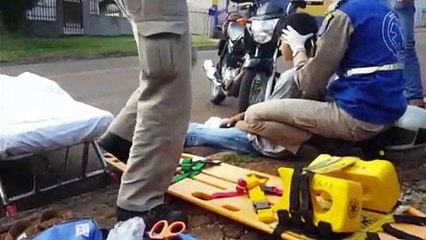 Motociclista fica ferido em queda no Santo Onofre