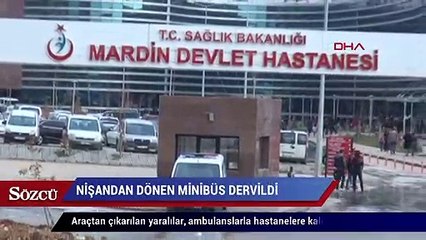Nişandan dönenlerin minibüsü devrildi 3 ölü, 14 yaralı