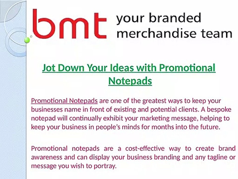 Jot Down Your Ideas with Promotional Notepads