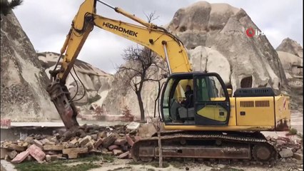 Kapadokya’da otel yıkımları yeniden başladı