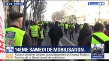 Partis des Champs-Élysées, plusieurs centaines de gilets jaunes manifestent dans le calme à Paris